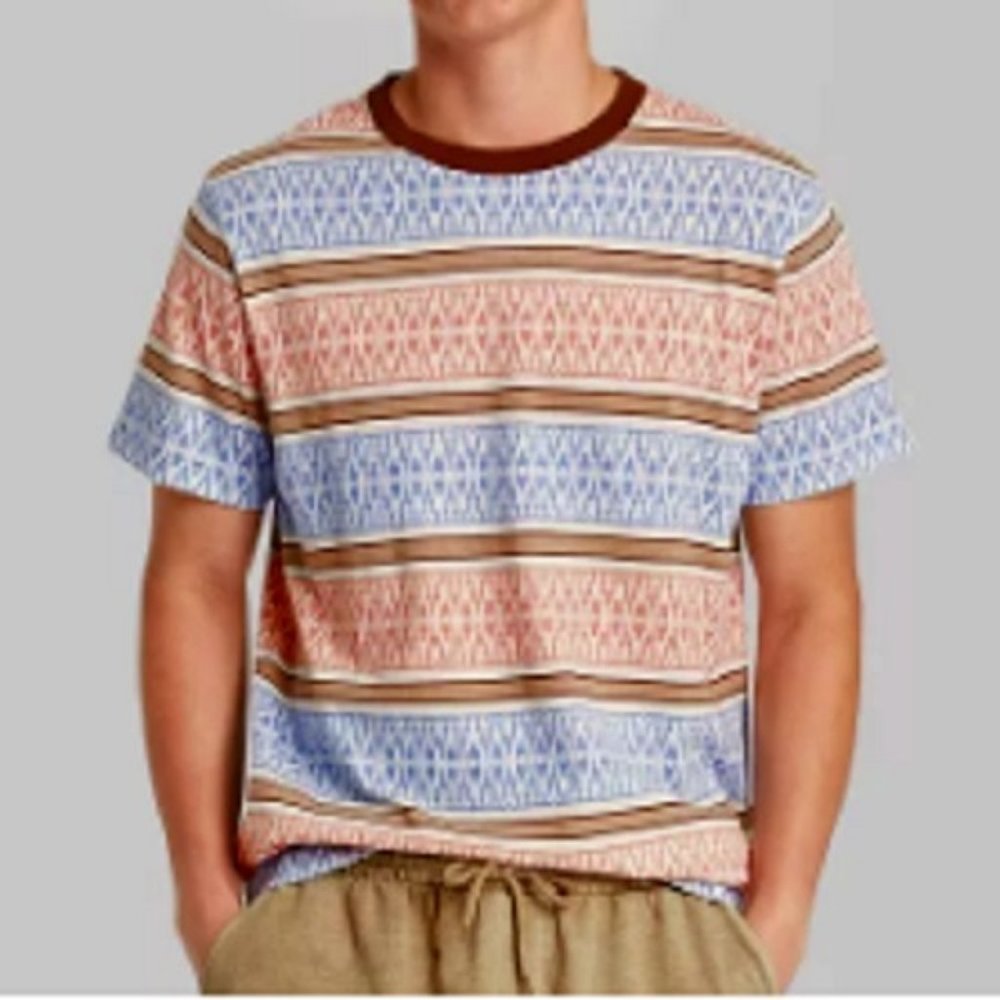 Original Use kids Short Sleeve Crew Neck Tees Stripes T-shirts Brown M NWT